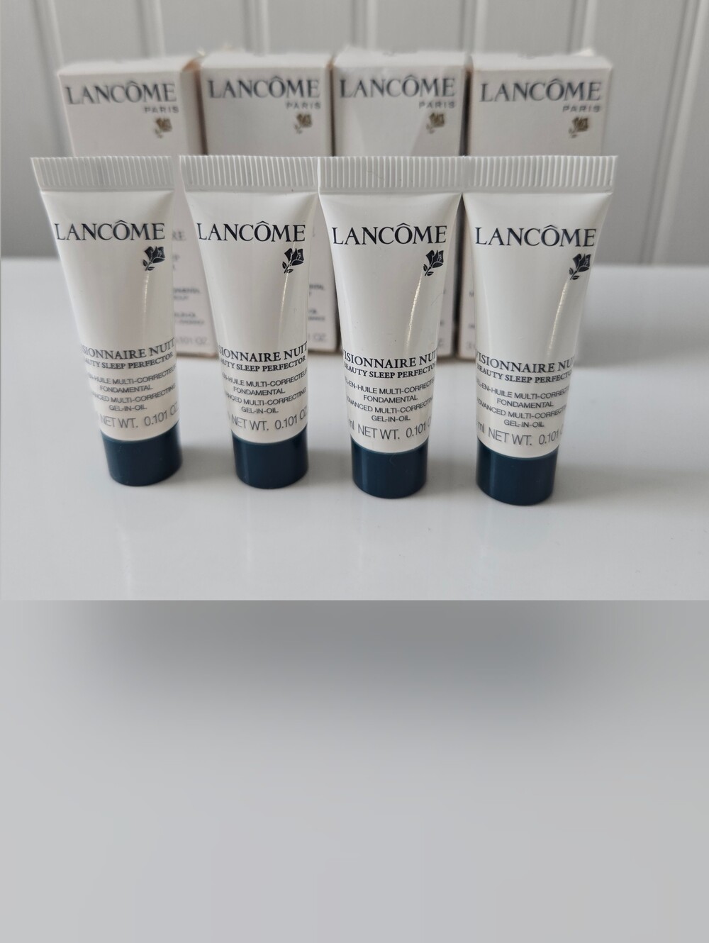 4x Lancome Visionnaire Nuit Multi-correcting Gel in Oil .101